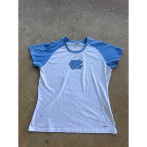 Nike Dri-Fit Womens UNC Tar Heels Raglan Tee Blue & White Size L Y3